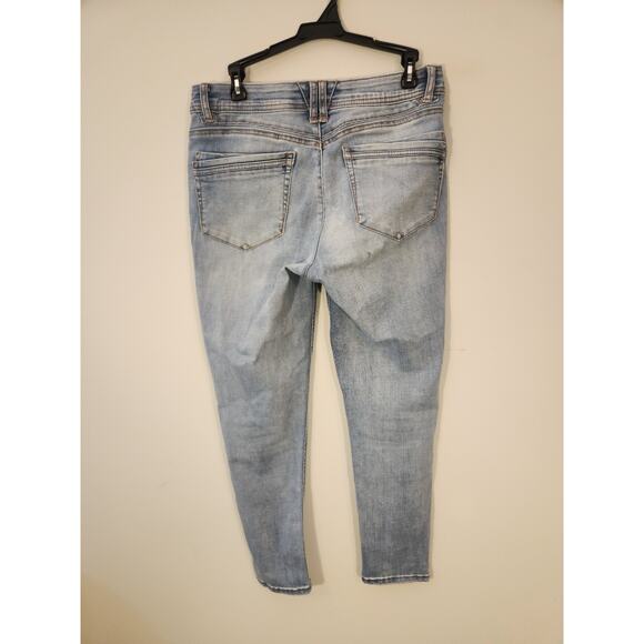 Democracy Jeans Womens Sz 8 Blue "Ab" Solution Technology Whiskers Distressed - Picture 4 of 15
